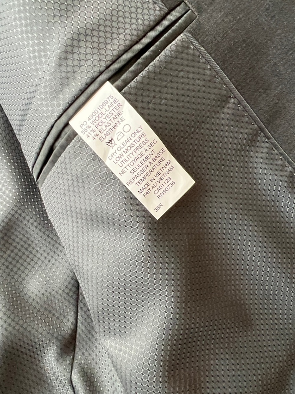 Calvin Klein Men's Dark Gray Two-Button Suit Jacket - Picture 3 of 5